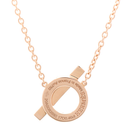 Hermes 18K Rose Gold Diamond Finesse Pendant Necklace 3 of 4