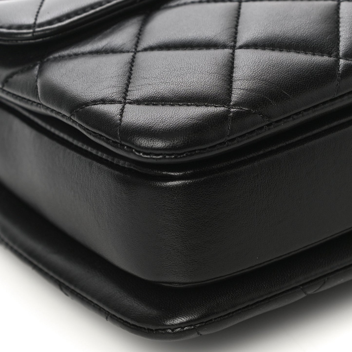 Lambskin Quilted Medium Trendy CC Flap Dual Handle Bag Black