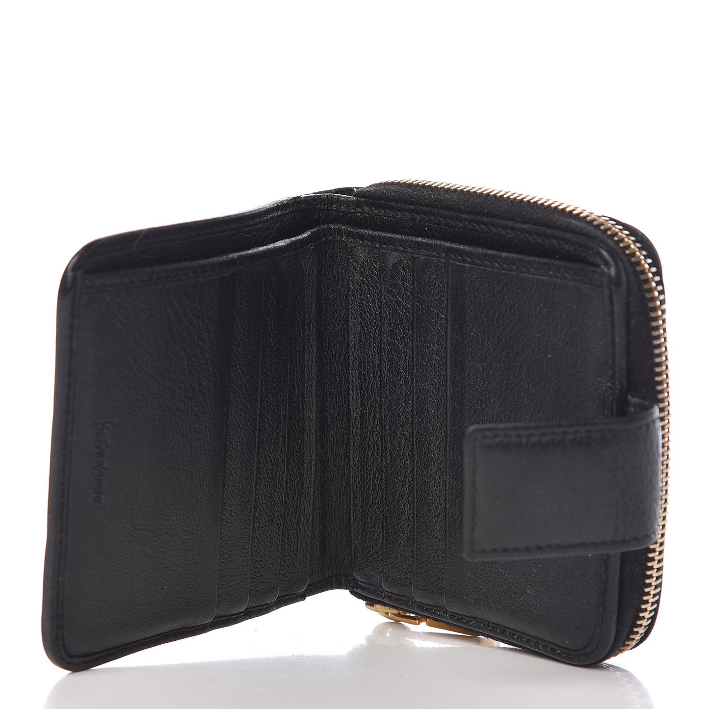 Goatskin Compact Wallet Black