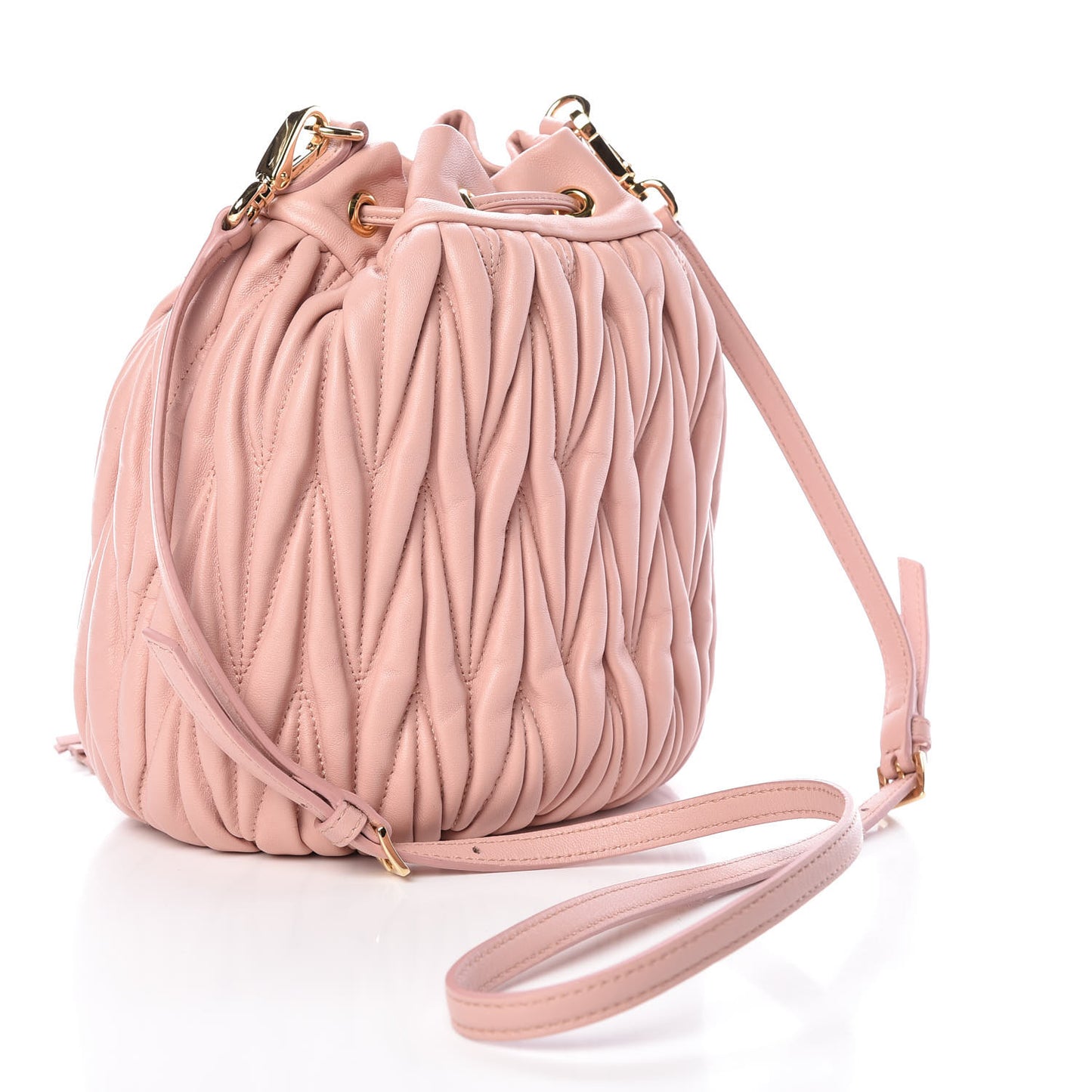 Nappa Matelasse Small Bucket Bag Orchidea