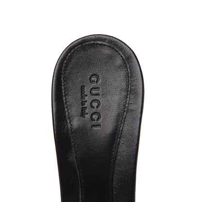 Gucci Patent GG Horsebit Mid Heel Slides 37 Black 7 of 11