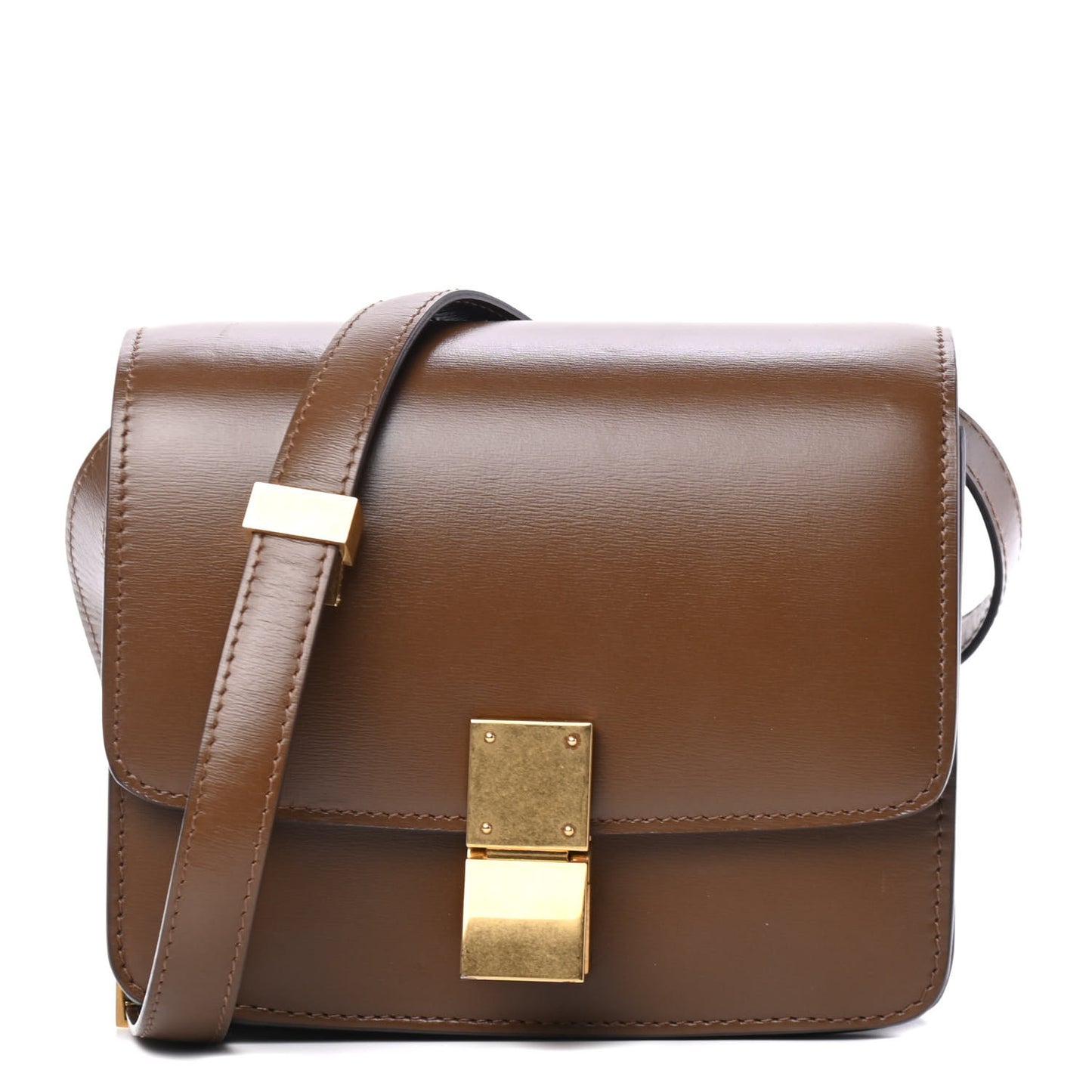 Smooth Calfskin Small Classic Box Flap Bag Camel