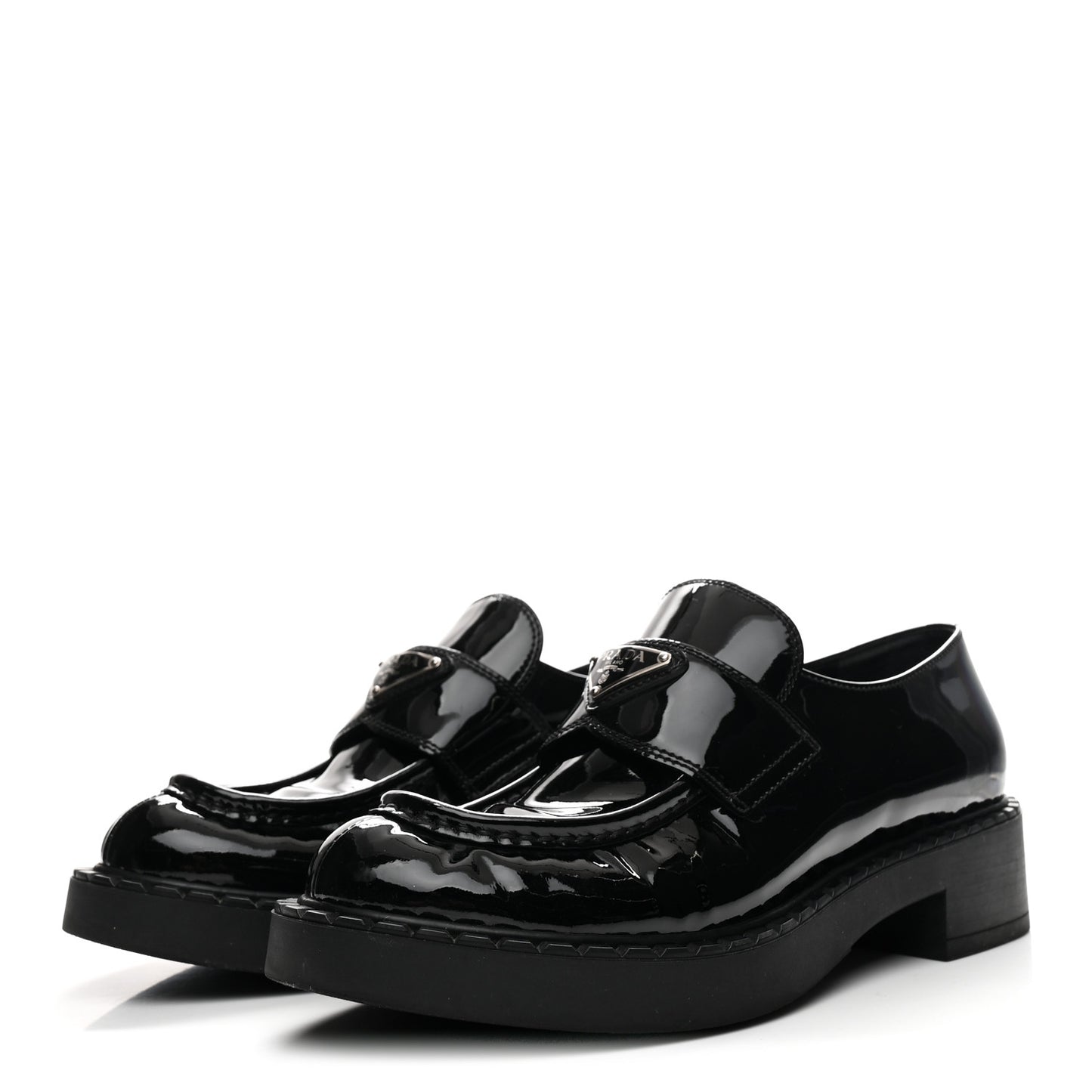Vernice Triangle 50mm Loafers 38.5 Black