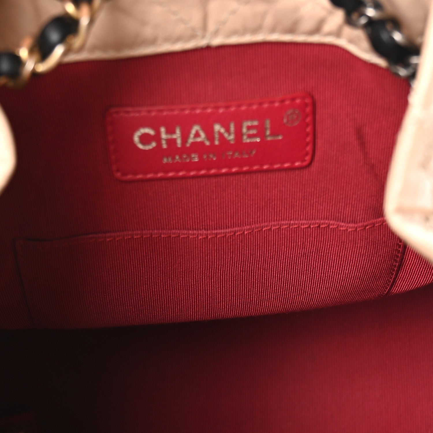 Chanel Aged Calfskin Quilted Small Gabrielle Backpack Beige Black 5 of 10