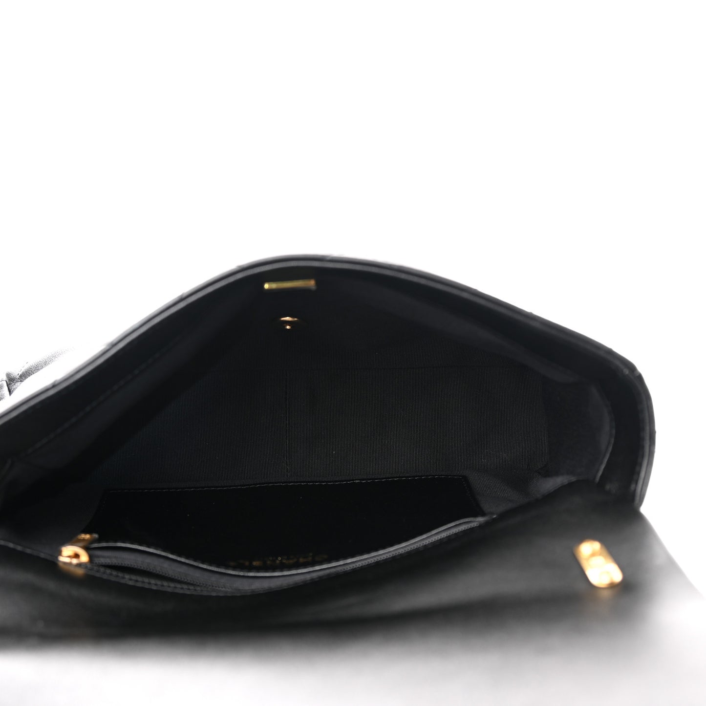 Lambskin Quilted Large CC Funky Town Flap Black