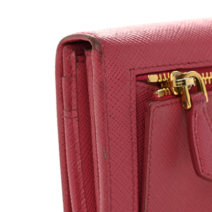 Prada Saffiano Metal Continental Flap Wallet Peonia 10 of 10