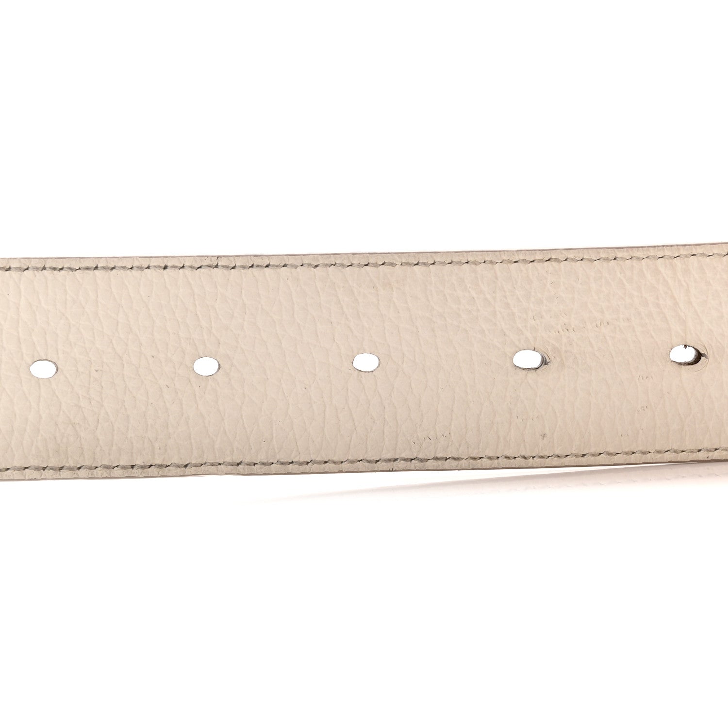 Christian Dior Grained Calfskin CD Icon Belt 95 38 White 6 of 8