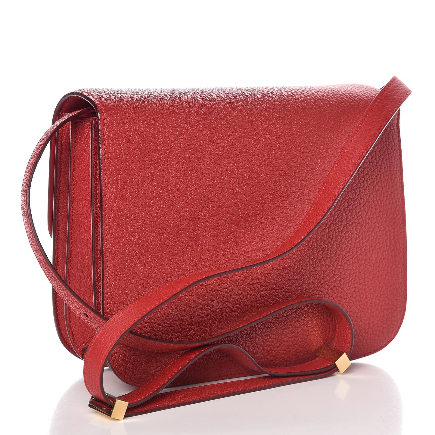 Goatskin Medium Classic Box Flap Bag Carmin