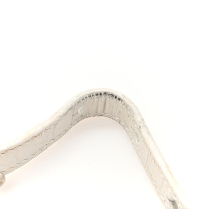 Balenciaga Extra Supple Calfskin Crocodile Embossed Le Cagole Mini Purse With Chain White 12 of 14