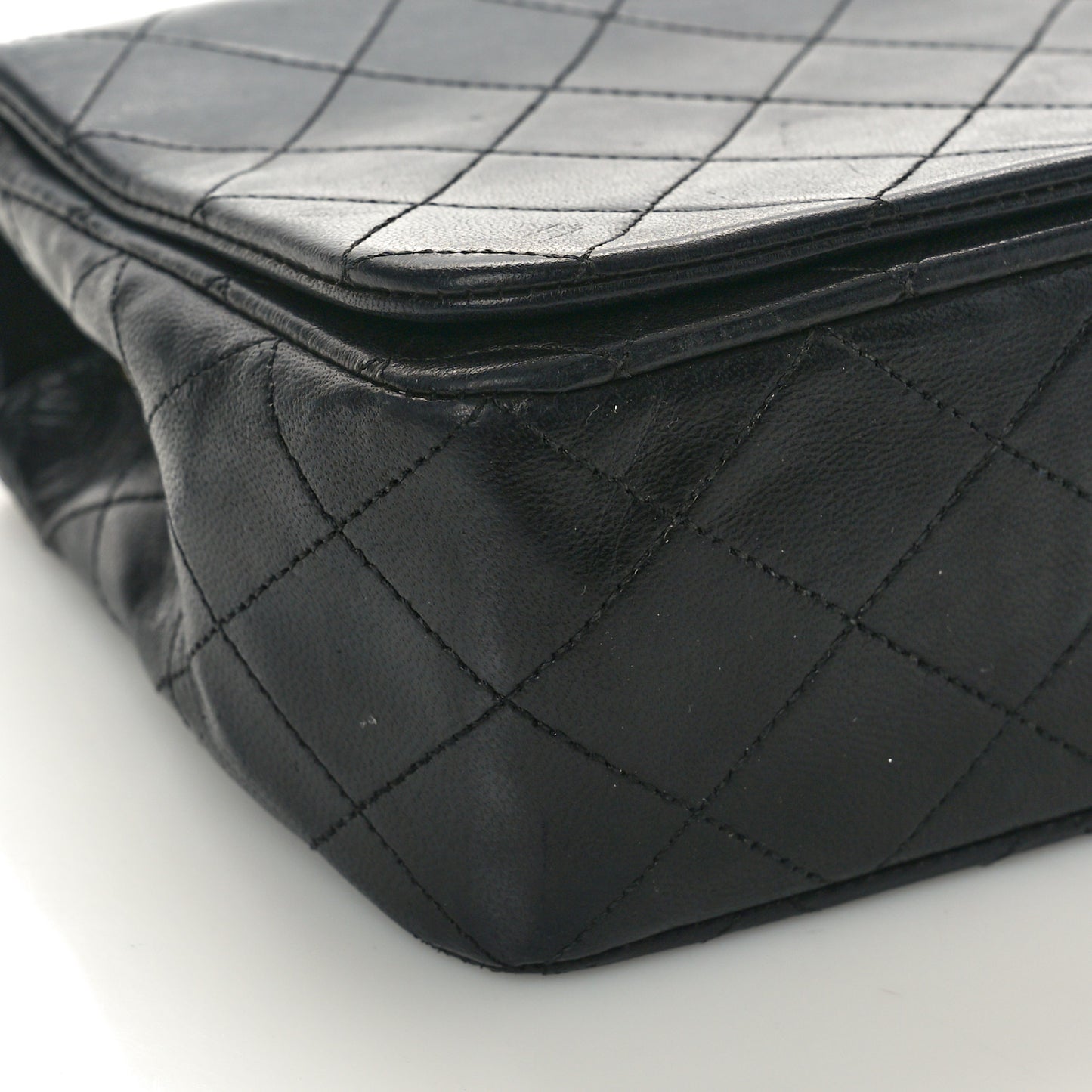 Lambskin Quilted Small Single Flap Black