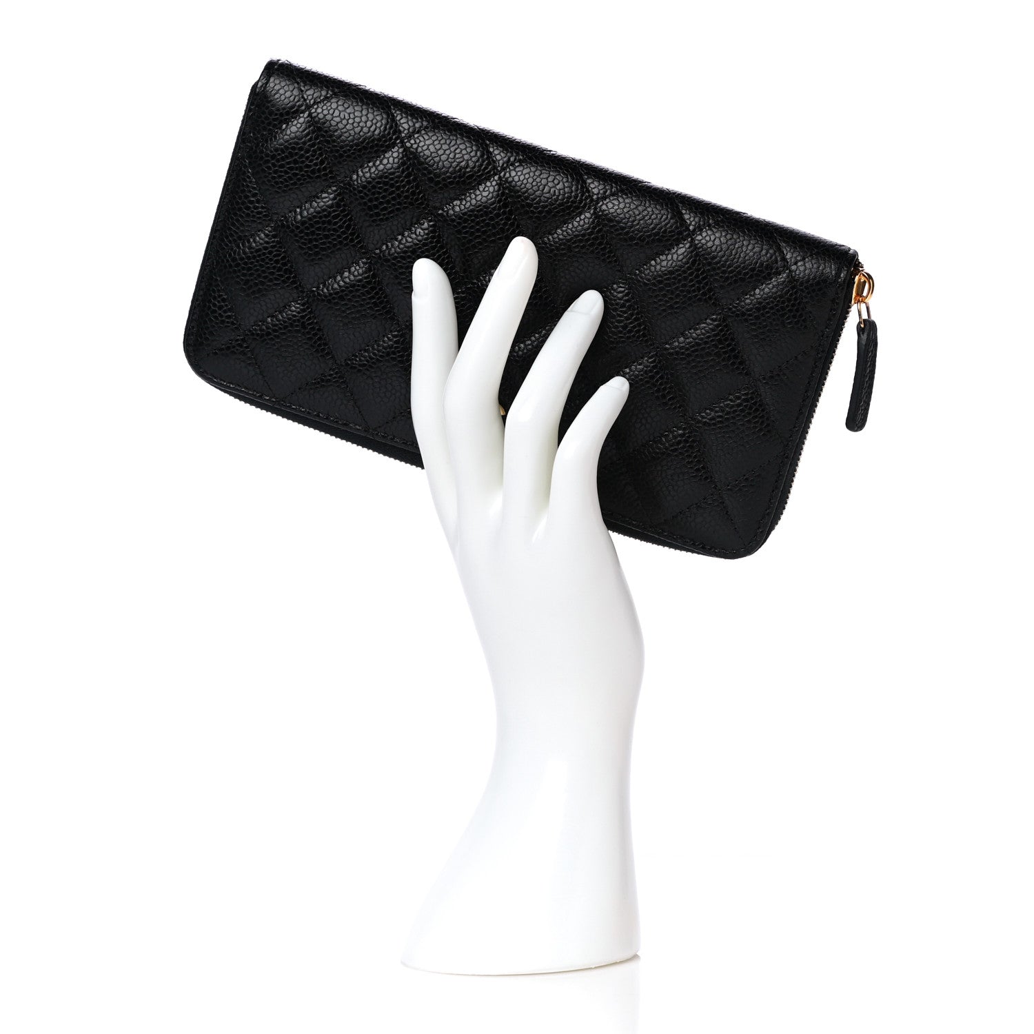 Chanel Caviar Quilted Large Gusset Zip Around Wallet Black 2 of 8