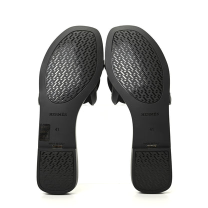 Hermes Rubber Aloha Sandals 41 Black 6 of 10