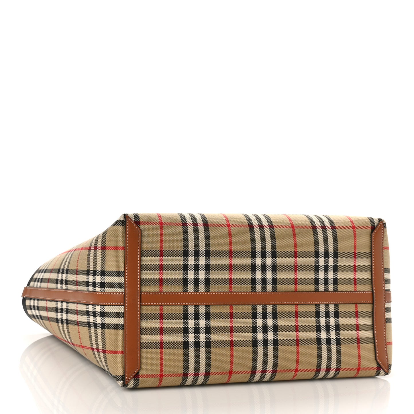 Cotton Vintage Check Medium London Tote Bag Briar Brown Black