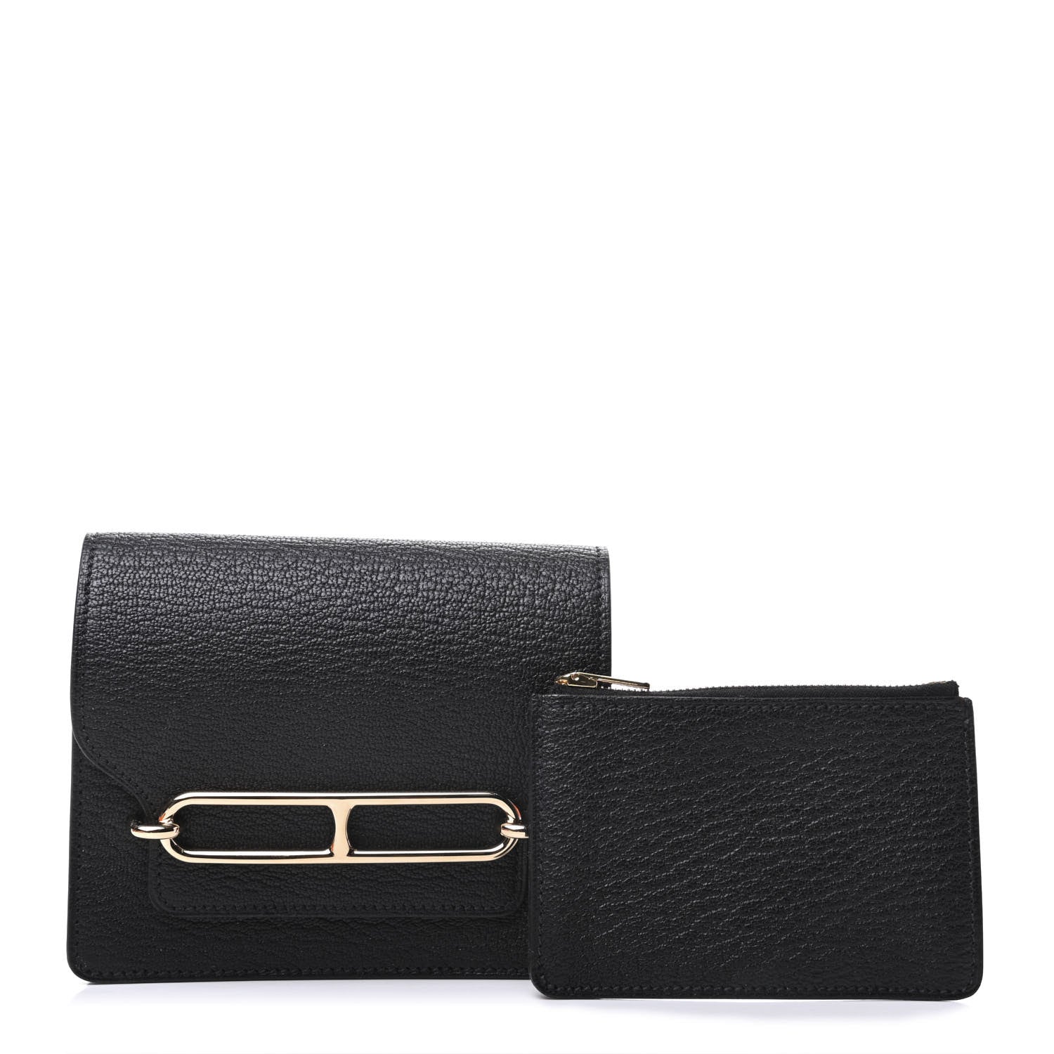 Hermes Chevre Mysore Roulis Slim Wallet Black 1 of 10