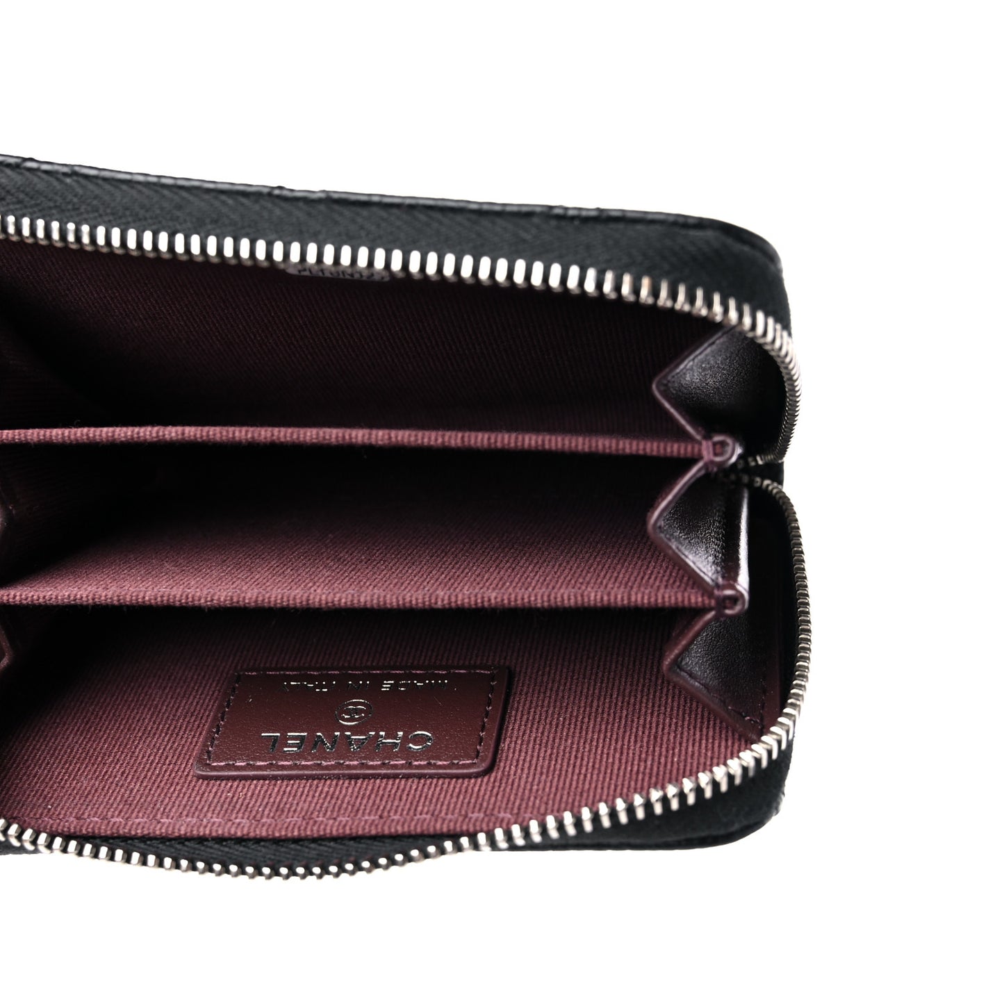 Caviar Quilted Zip Coin Purse Black