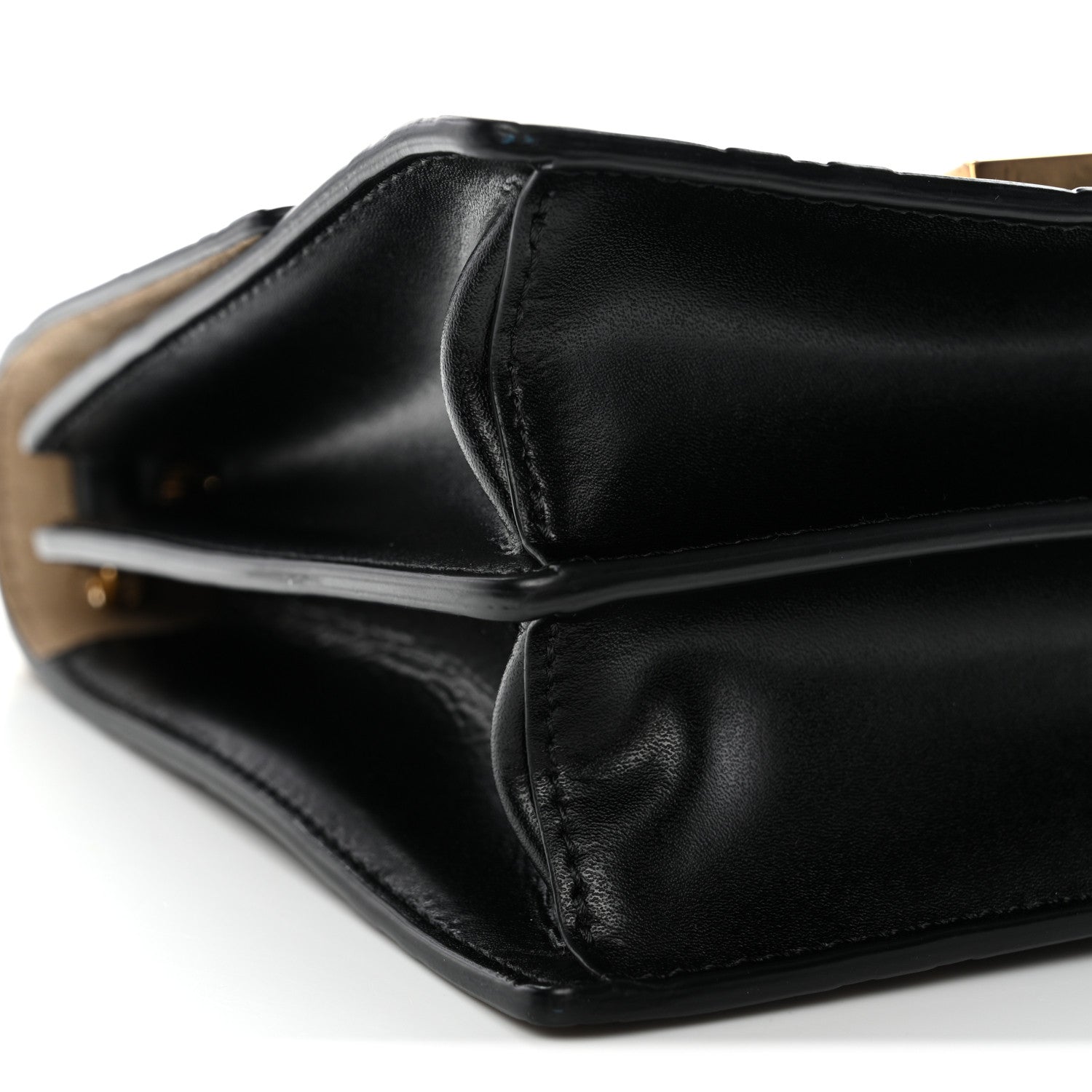 Fendi Vitello Liberty Bi-Color FF 1974 Embossed Small Kan U Shoulder Bag Maya Black 25 of 28