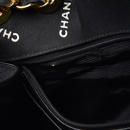 Chanel Canvas Quilted XL Jumbo Single Flap Black 7 of 12