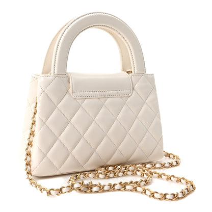 Chanel Shiny Aged Calfskin Quilted Nano Kelly Shopper White 2 of 10