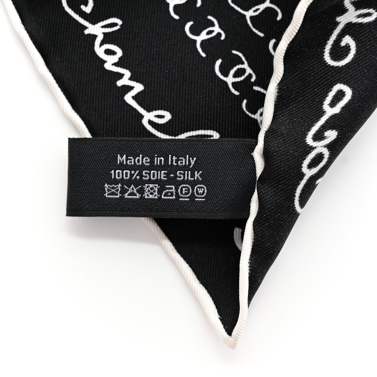 Chanel Silk CC Twilly Hair Tie Black White 3 of 3