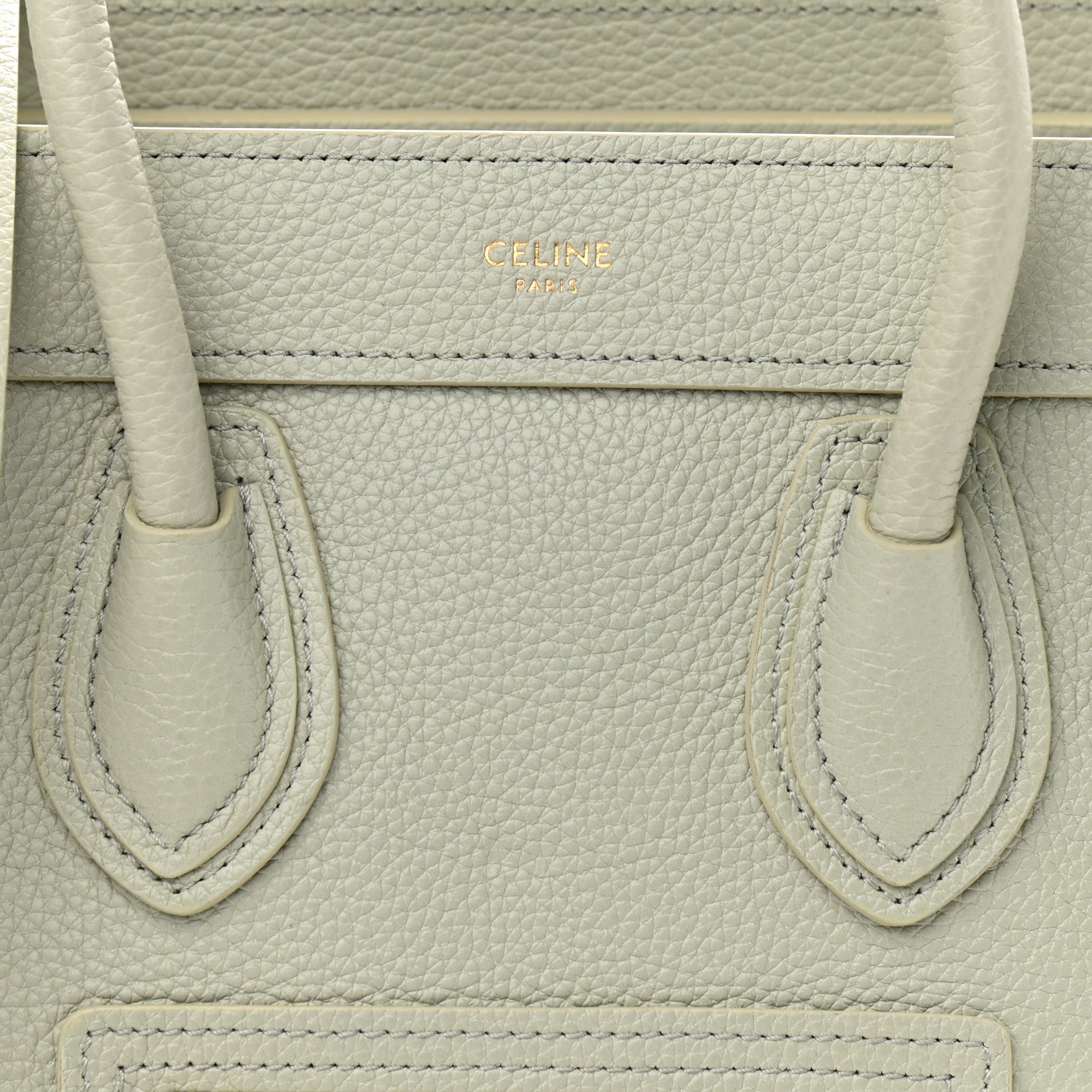 Celine Drummed Calfskin Nano Luggage Vert D'eau 8 of 10