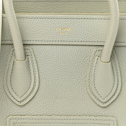 Celine Drummed Calfskin Nano Luggage Vert D'eau 8 of 10