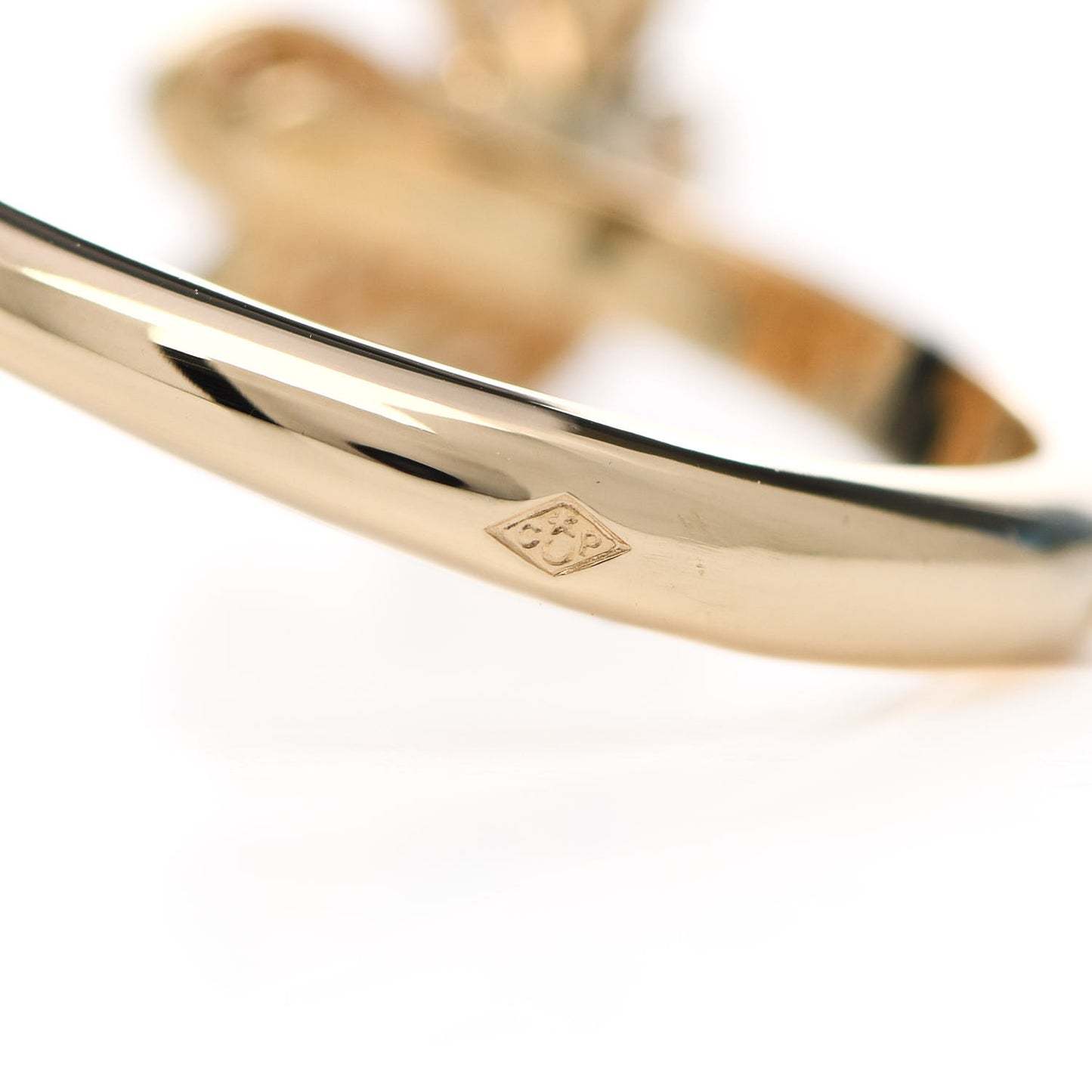 18K Yellow Gold Diamond Frivole Between The Finger Ring 53 6.5