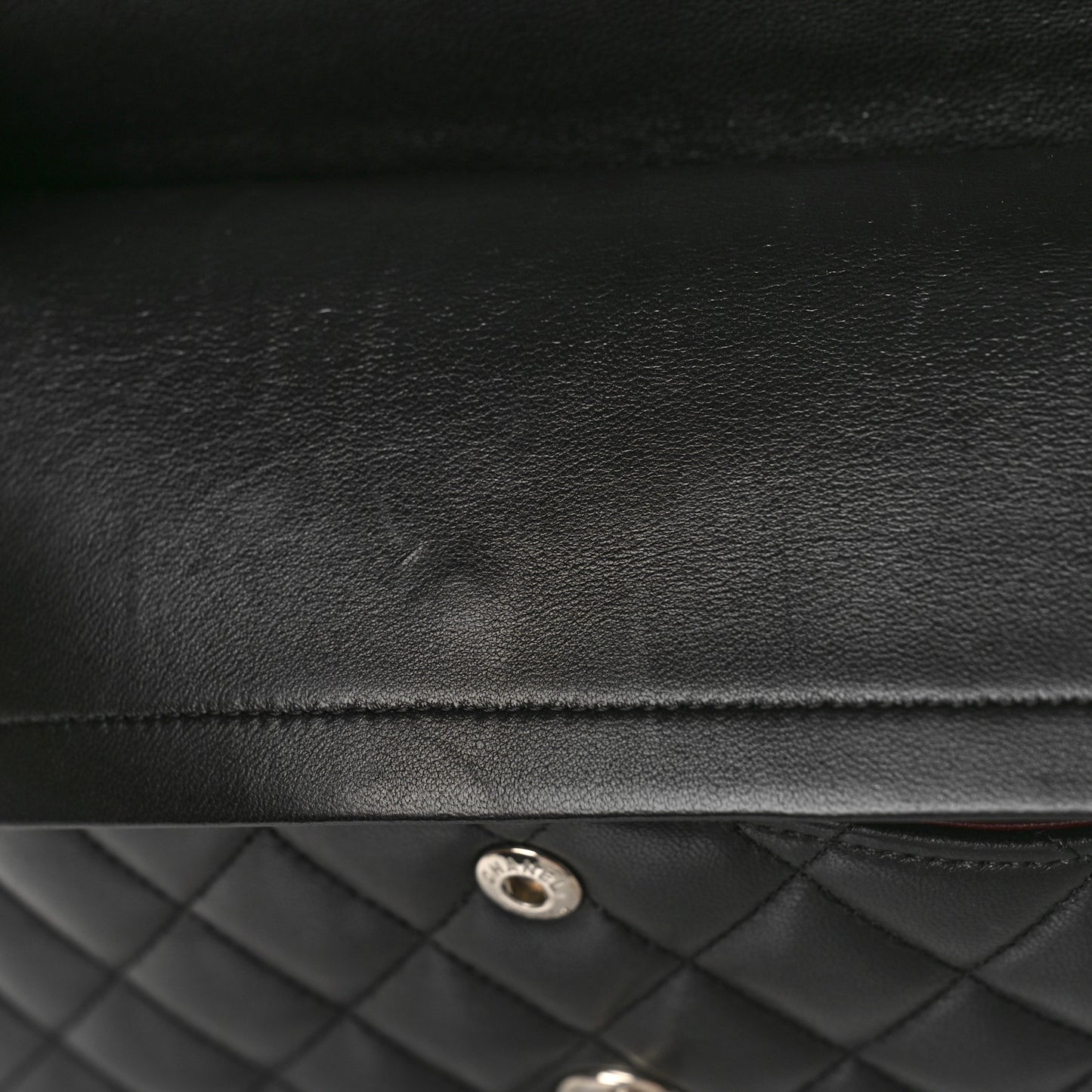 Lambskin Quilted Medium Double Flap Black