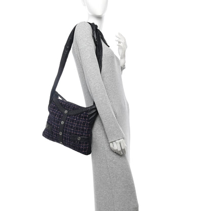 Chanel Tweed Lambskin Small Girl Bag Navy Blue Pink 2 of 10
