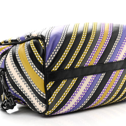 Bottega Veneta Nappa Diagonal Stripe Boston Lavender Black Multi 9 of 10
