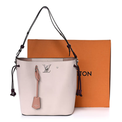 Louis Vuitton Calfskin Lockme Bucket Soie Quartz Calla 9 of 9