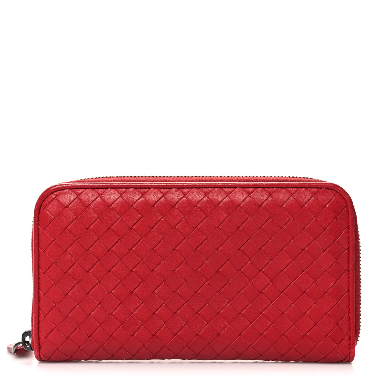 Bottega Veneta Nappa Intrecciato Zip Around Wallet Red 1 of 11
