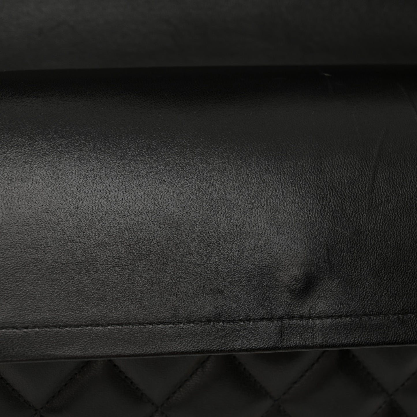 Lambskin Quilted Jumbo Double Flap Black