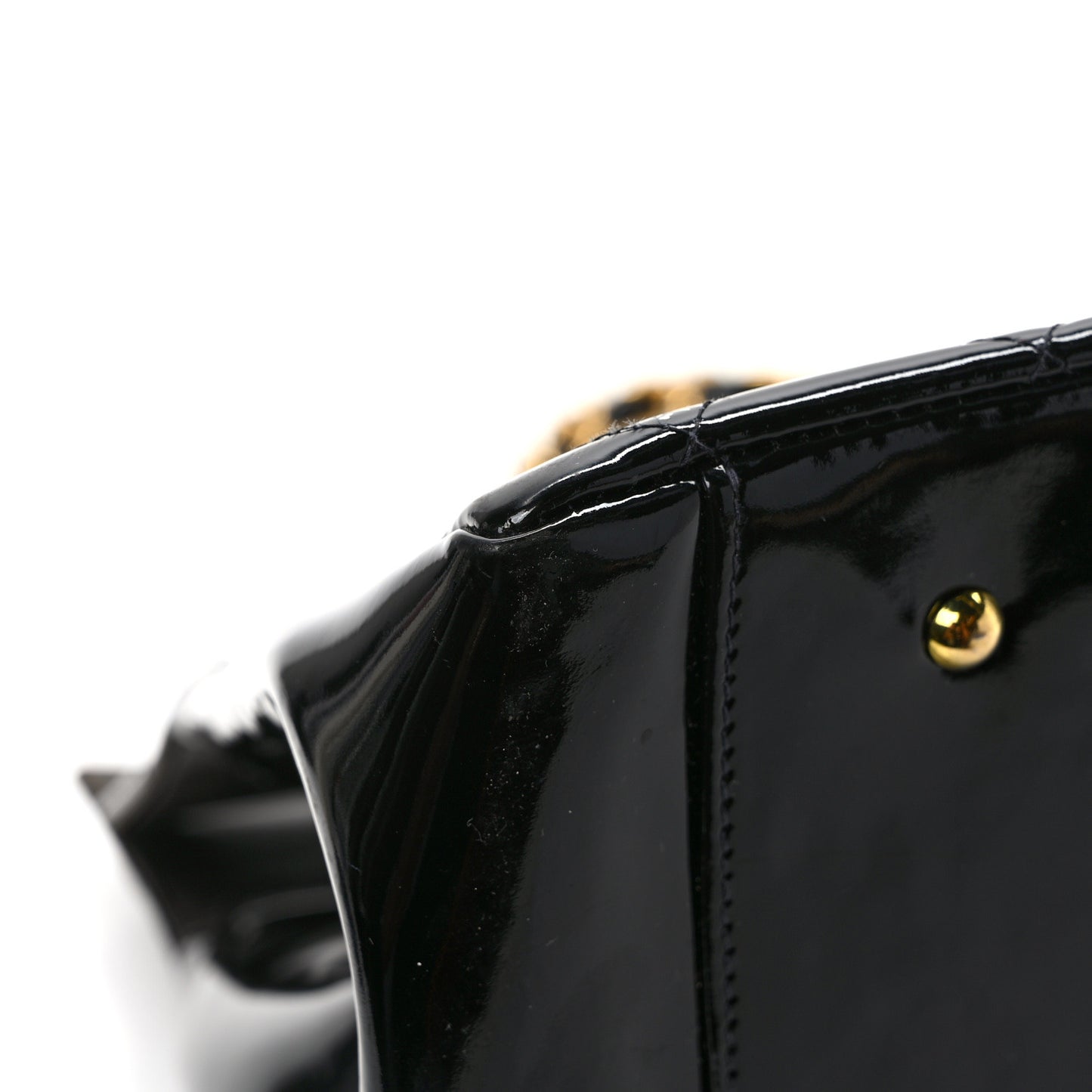 Patent Quilted Grand Shopping Tote GST Black