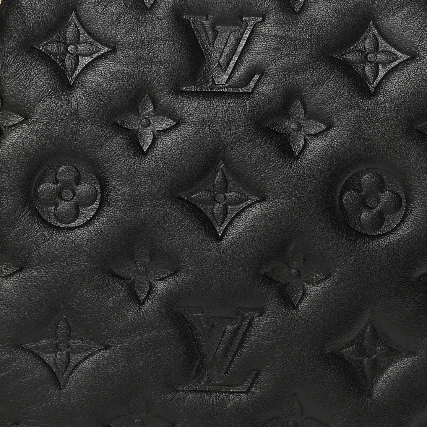 Lambskin Embossed Monogram Coussin PM Black