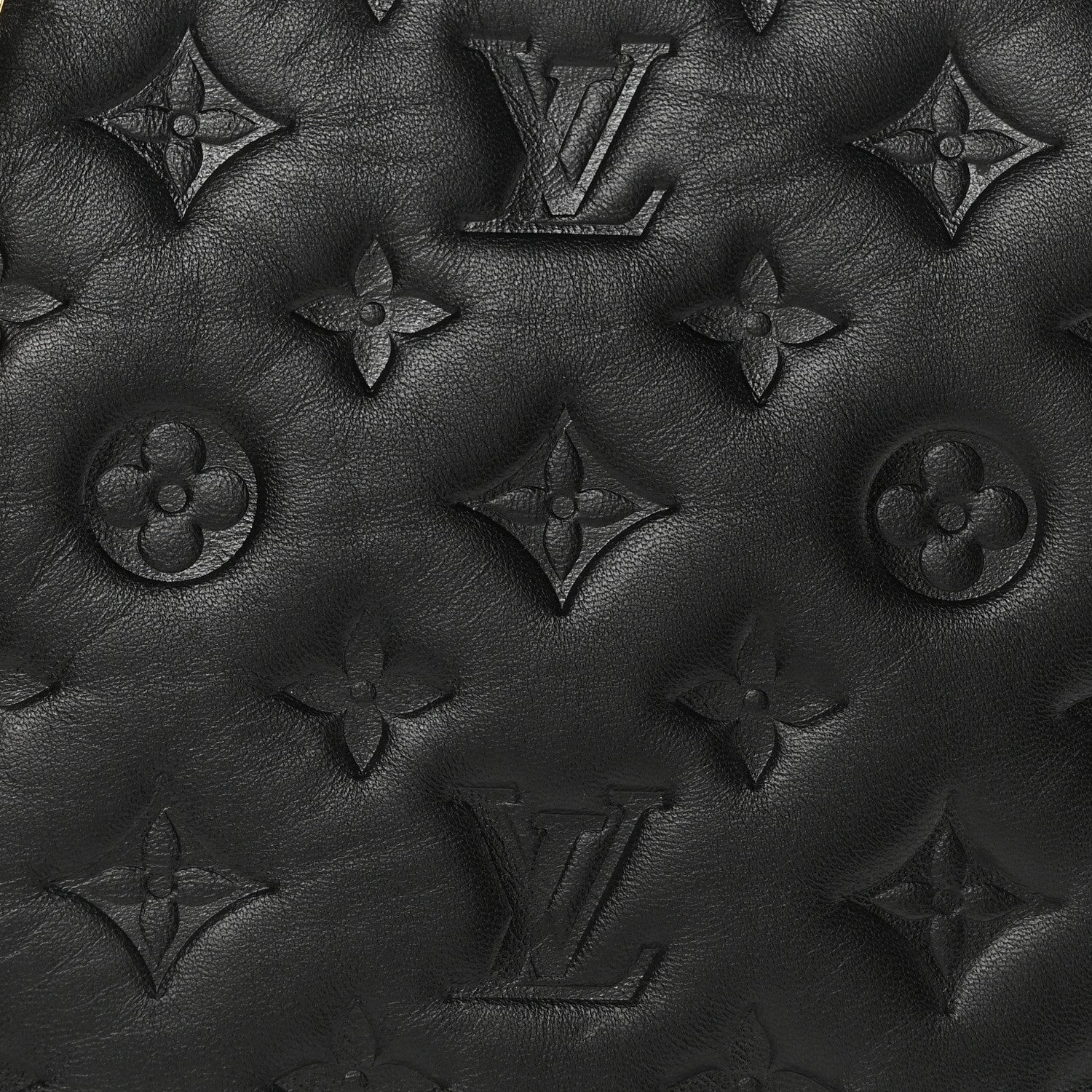 Louis Vuitton Lambskin Embossed Monogram Coussin PM Black 8 of 10