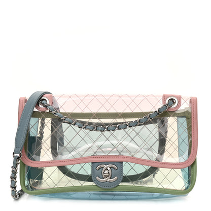 Chanel Lambskin PVC Quilted Medium Coco Splash Flap Blue Green 1 of 8