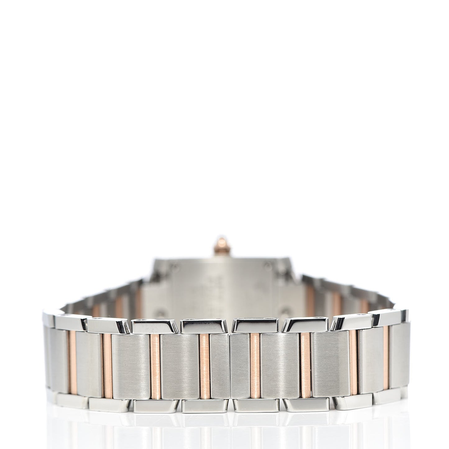 Stainless Steel 18K Pink Gold Diamond 20mm Tank Francaise Quartz Watch