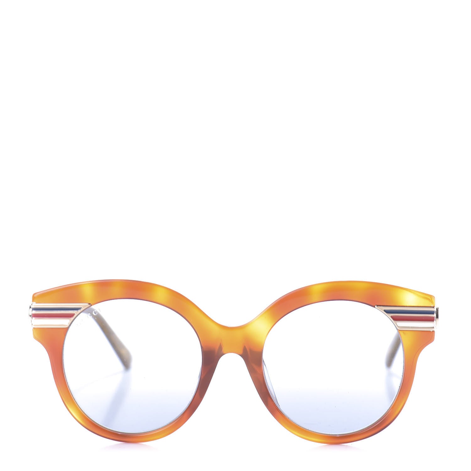 Gucci Acetate Round Frame Web Sunglasses GG0282SA Tortoise 2 of 11