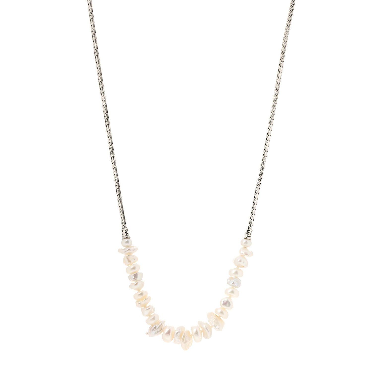 John Hardy Sterling Silver Freshwater Pearl Classic Chain Necklace 1 of 4