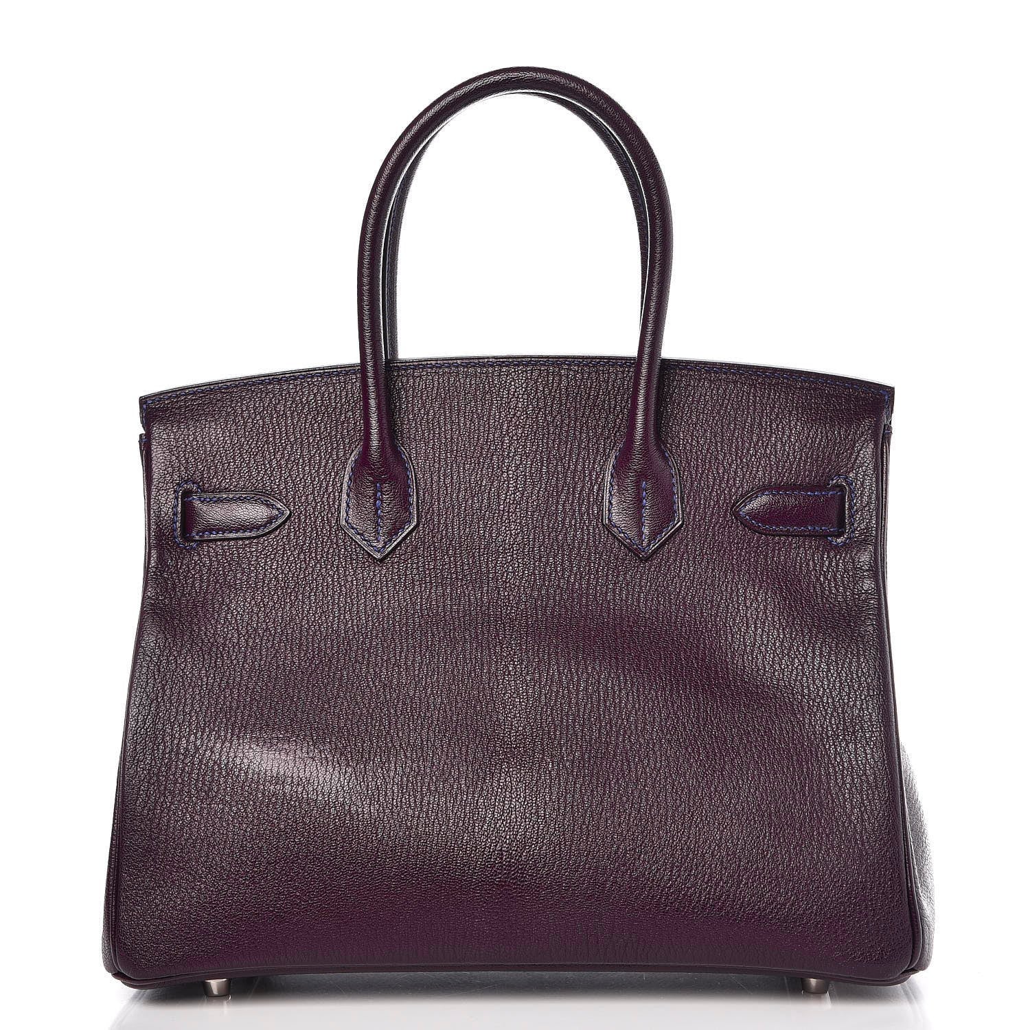 Hermes Chevre Mysore Bi-Color Horseshoe Birkin 30 Raisin Bleu Electrique 4 of 36