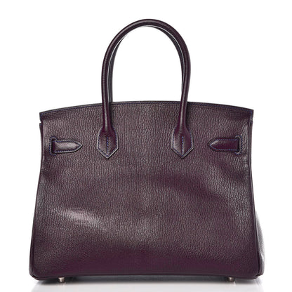 Hermes Chevre Mysore Bi-Color Horseshoe Birkin 30 Raisin Bleu Electrique 4 of 36