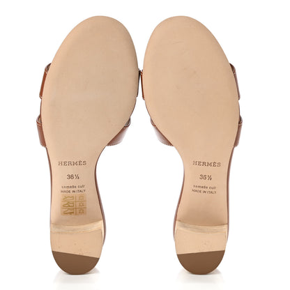 Hermes Calfskin Oasis Sandals 36.5 Gold 5 of 9
