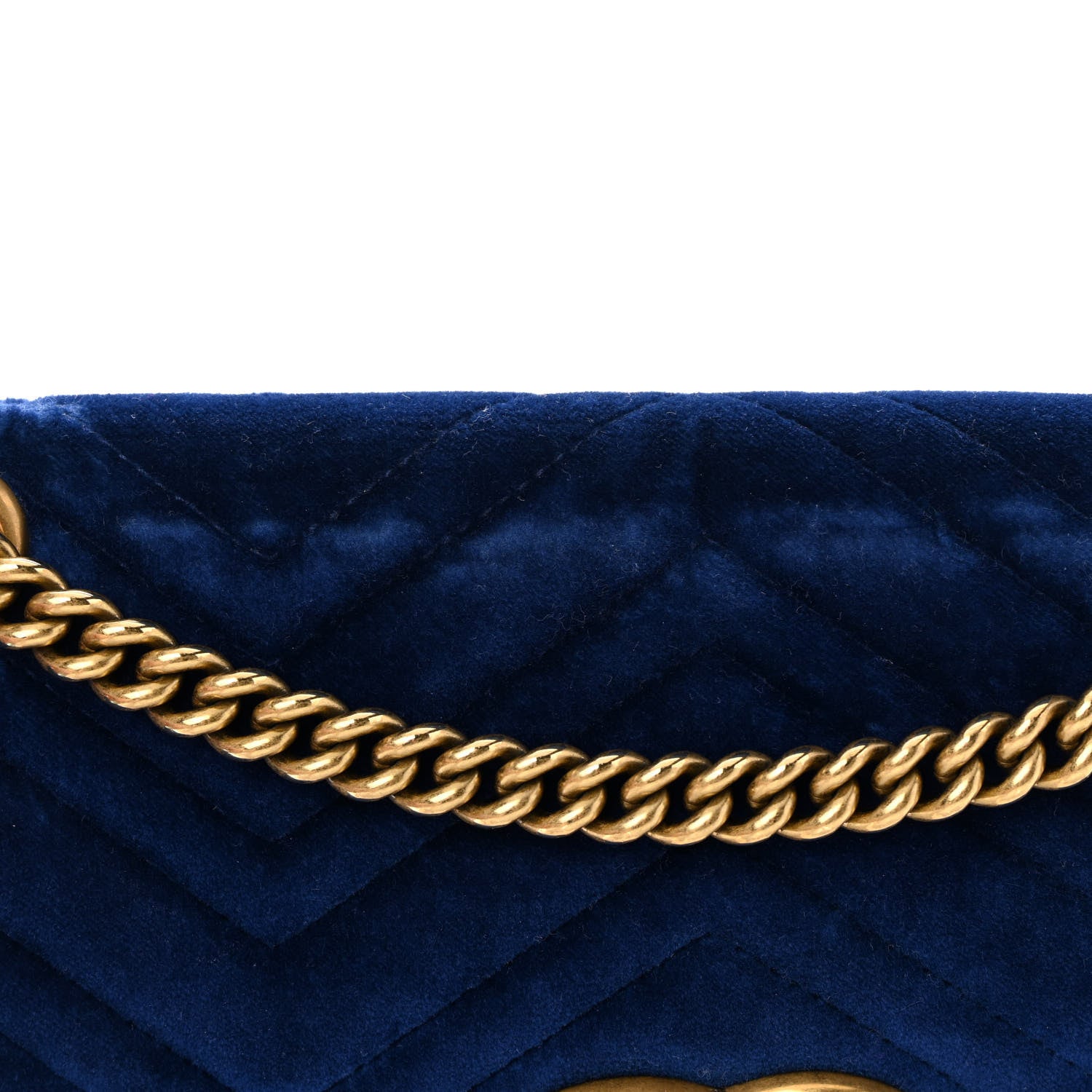Gucci Velvet Matelasse Medium GG Marmont Shoulder Bag Cobalt Blue 19 of 23