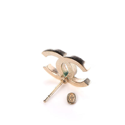 Chanel Crystal Timeless CC Earrings Gold 6 of 7