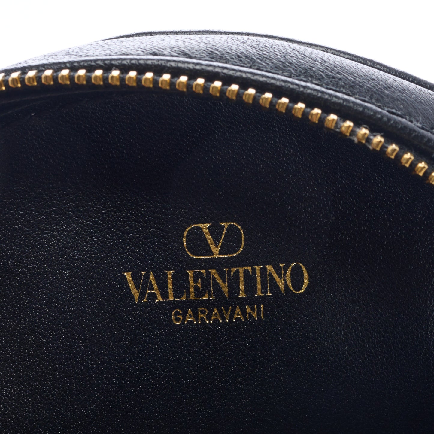 Calfskin Roman Stud Round Crossbody Bag Black