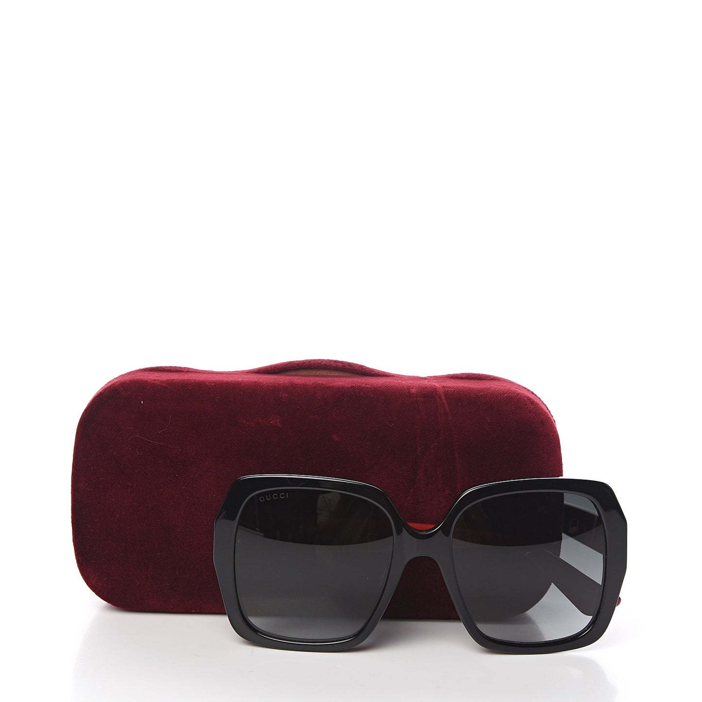 Acetate Square Frame GG0096S Sunglasses Black Red