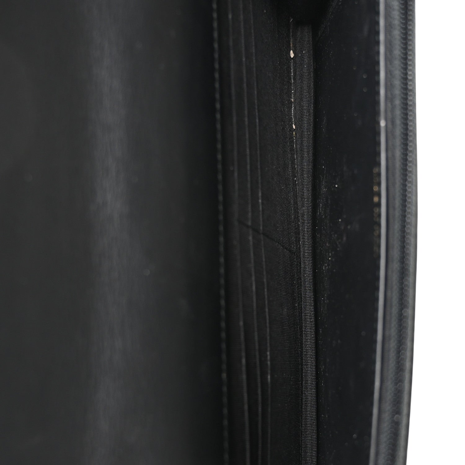 Chanel Crackled Patent Calfskin Quilted Pearl Wallet On Chain WOC Black 5 of 13