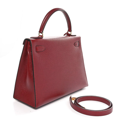 Hermes Courchevel Kelly Sellier 28 Rouge H 3 of 10