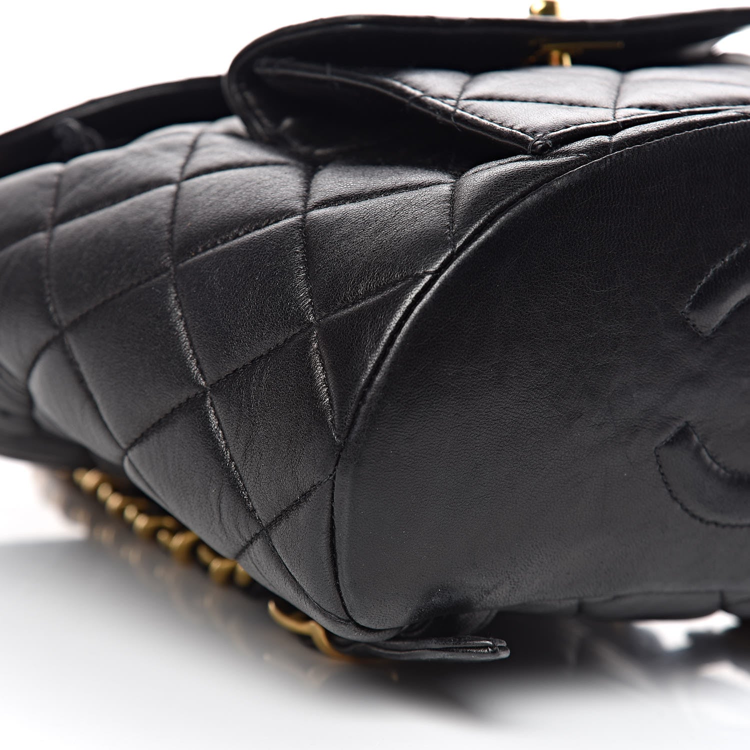 Chanel Lambskin Quilted Drawstring Backpack Black 9 of 11