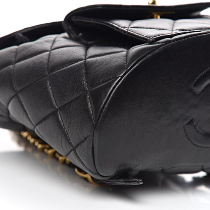 Chanel Lambskin Quilted Drawstring Backpack Black 9 of 11